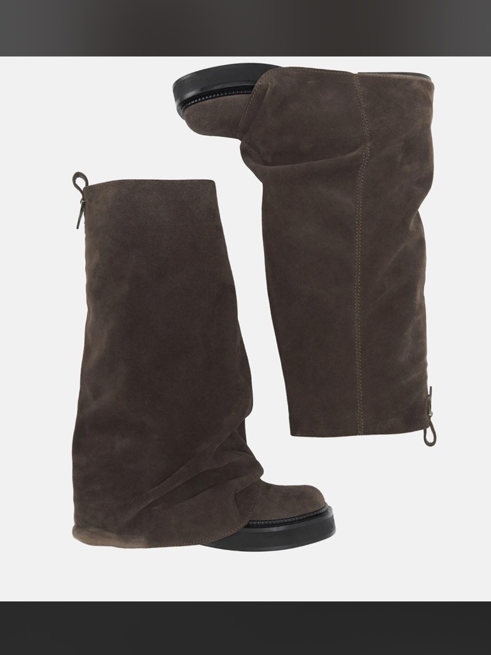 The Attico Over-the-Knee Suede Boots in Taupe